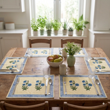BLOCKS OF INDIA Dining Table Placemats, Block Printed Cotton, Hand Block Print