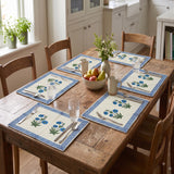 BLOCKS OF INDIA Dining Table Placemats, Block Printed Cotton, Hand Block Print