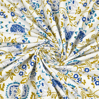Pure Cotton Table Cloth Rajasthani Hand Block Printed (Blue jaal)