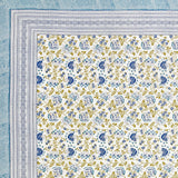 Pure Cotton Table Cloth Rajasthani Hand Block Printed (Blue jaal)