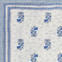 Cotton Single Size Quilt/ Rajai Hand Block Print for Light Winters (150x225 cm) (Blue Leaf)