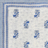 Cotton Single Size Quilt/ Rajai Hand Block Print for Light Winters (150x225 cm) (Blue Leaf)