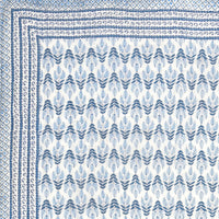 Cotton Single Size Quilt/ Rajai Hand Block Print for Light Winters (150x225 cm) (Blue Leaf)