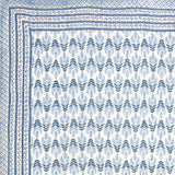 Cotton Single Size Quilt/ Rajai Hand Block Print for Light Winters (150x225 cm) (Blue Leaf)