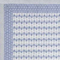 BLOCKS OF INDIA Hand Block Print Cotton King Size Bedsheet (Blue Leaf)