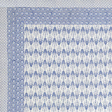 BLOCKS OF INDIA Hand Block Print Cotton King Size Bedsheet (Blue Leaf)
