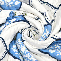 BLOCKS OF INDIA Hand Block Printed Cotton King Size Quilt (Blue Mughal)
