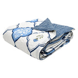 BLOCKS OF INDIA Hand Block Printed Cotton King Size Quilt (Blue Mughal)