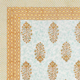 BLOCKS OF INDIA Hand Block Print Cotton King Size Bedsheet (Brown Pot)