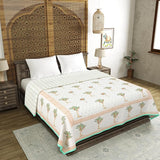 Cotton Dohar / Blanket King Bed Size Hand Block Printed (Brown Tree)