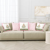 Rajasthani Handmade Hand Block Print Cotton Cushion Cover , Pink Bowl Motifs (5 Pcs)