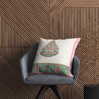 Rajasthani Handmade Hand Block Print Cotton Cushion Cover , Pink Bowl Motifs (5 Pcs)