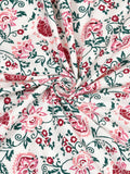 King Size Pure Cotton Hand Block Print Bedsheet (Pink Floral)