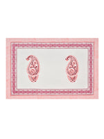King Size Pure Cotton Hand Block Print Bedsheet (Pink Floral)