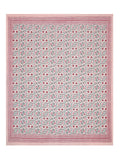 King Size Pure Cotton Hand Block Print Bedsheet (Pink Floral)