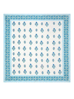King Size Pure Cotton Hand Block Print Bedsheet (Blue Kairi)