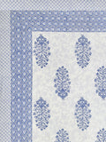 BLOCKS OF INDIA Hand Block Print Cotton King Size Bedsheet (Blue Pot)