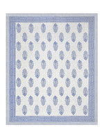 BLOCKS OF INDIA Hand Block Print Cotton King Size Bedsheet (Blue Pot)