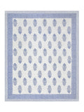 BLOCKS OF INDIA Hand Block Print Cotton King Size Bedsheet (Blue Pot)