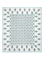 King Size Pure Cotton Hand Block Print Bedsheet (Turq Buta)