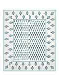 King Size Pure Cotton Hand Block Print Bedsheet (Turq Buta)