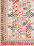 King Size Pure Cotton Hand Block Print Bedsheet (Orange Chokdi - IKAT)