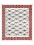 Hand Block Print Cotton King Size Bedsheet (Peach Buti)