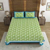 BLOCKS OF INDIA Hand Block Printed 300 TC Cotton Super King Size Bedsheet(106 x 106)