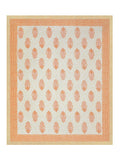 BLOCKS OF INDIA Hand Block Print Cotton King Size Bedsheet (Orange Pot)