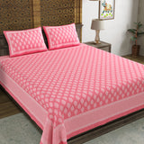 pink bedsheet