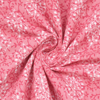 BLOCKS OF INDIA Hand Block Print 300 TC Cotton King Size Bedsheet Pink Gad Buti