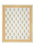 BLOCKS OF INDIA Hand Block Print Cotton King Size Bedsheet (Brown Pot)