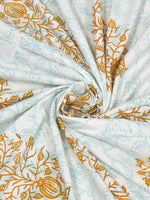 BLOCKS OF INDIA Hand Block Print Cotton King Size Bedsheet (Brown Pot)