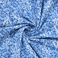 BLOCKS OF INDIA Hand Block Print Cotton King Size Bedsheet Blue Gad Buti