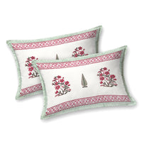 BLOCKS OF INDIA Hand Block Printed Cotton Super King Size Bedsheet(245 X 270 CM) (Color 15)