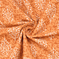 BLOCKS OF INDIA Hand Block Print Cotton King Size Bedsheet Orange Gad Buti
