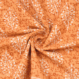 BLOCKS OF INDIA Hand Block Print 300 TC Cotton King Size Bedsheet Orange Gad Buti