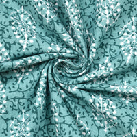 BLOCKS OF INDIA Hand Block Print Cotton King Size Bedsheet Green gad buti