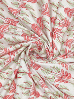 BLOCKS OF INDIA Hand Block Print Cotton King Size Bedsheet (Maroon Leaf)