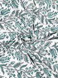 King Size Pure Cotton Hand Block Print Bedsheet (Green Bel)
