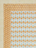 BLOCKS OF INDIA Hand Block Print Cotton King Size Bedsheet (Brown Leaf)
