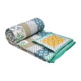 BLOCKS OF INDIA Hand Block Printed 100% Cotton Dohar King Size Reversible (Blue Chokdi)