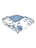 Cotton Dohar / Blanket King Bed Size Hand Block Printed (Blue Anar Jaal)