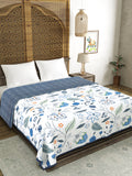 Cotton Dohar / Blanket King Bed Size Hand Block Printed (Blue Anar Jaal)