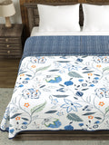 Cotton Dohar / Blanket King Bed Size Hand Block Printed (Blue Anar Jaal)