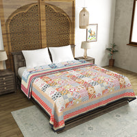 BLOCKS OF INDIA Hand Block Printed 100% Cotton Dohar King Size Reversible (Orange Chokdi)
