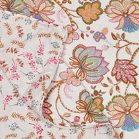 BLOCKS OF INDIA Polycotton Double Dohar /Blanket for Summer (BROWN FLOWER DULL COTTON)