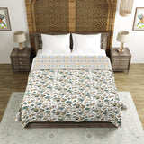 BLOCKS OF INDIA Polycotton Double Dohar /Blanket for Summer (GREEN IKAT DULL COTTON)