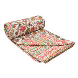 BLOCKS OF INDIA Polycotton Double Dohar /Blanket for Summer (PINK IKAT DULL COTTON)