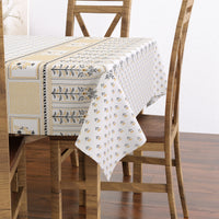 Pure Cotton Table Cloth Rajasthani Hand Block Printed (GREY BUTI BLOCK)